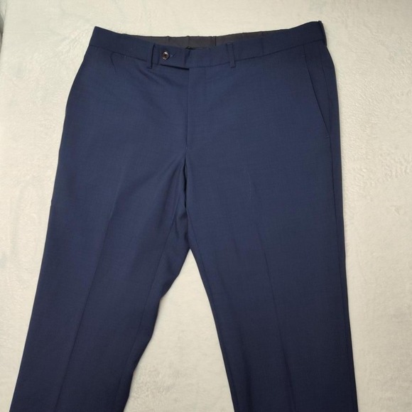 Ted Baker Pants Mens 37x30 Blue Wool Dress Flat Front Suit Trousers TB30335 - Picture 2 of 14